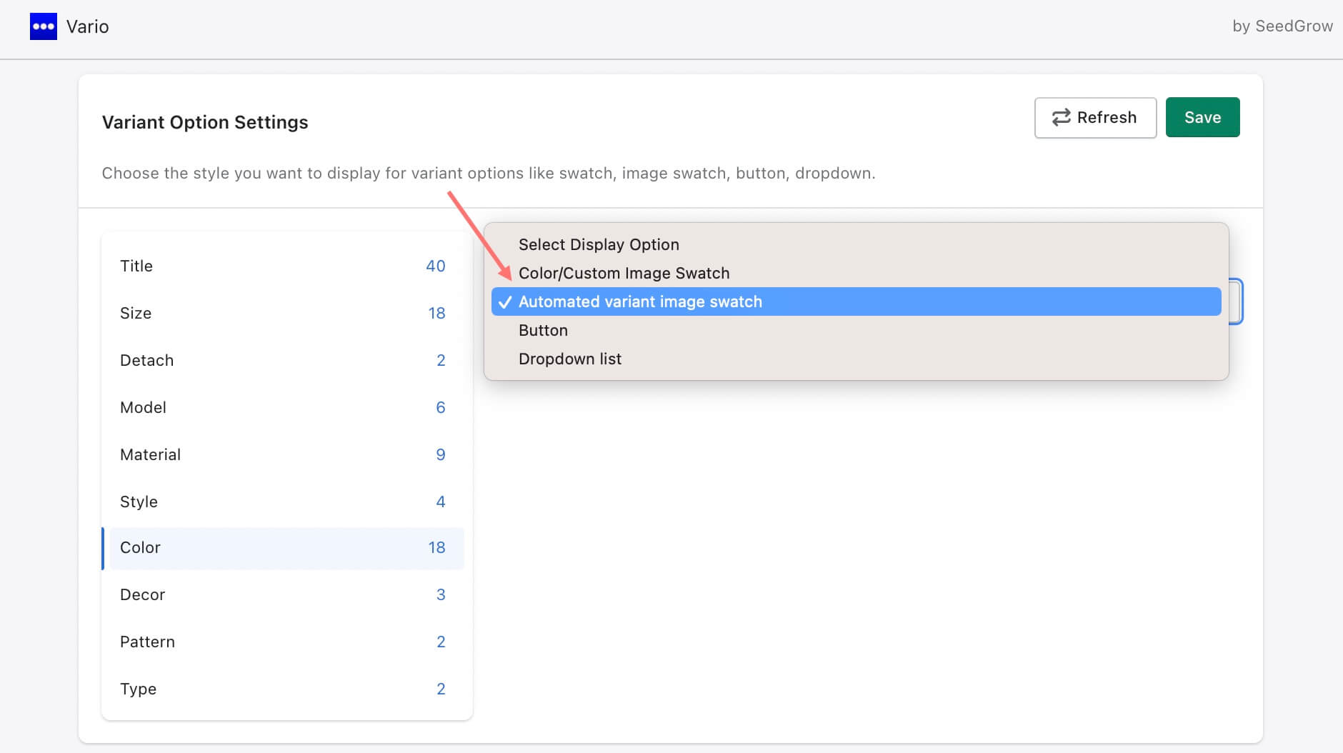 Variant Option Product Options - Variant Option Product Options