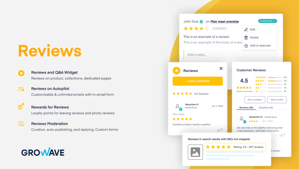 Growave Review App & Loyalty Program for Shopify store