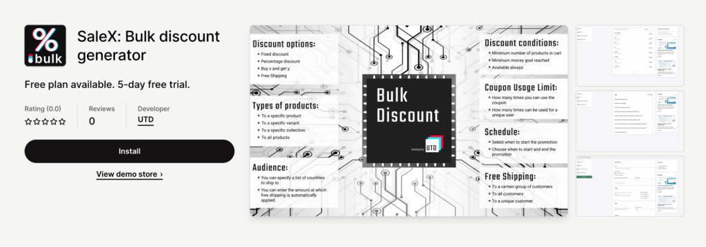 SaleX Bulk discount generator