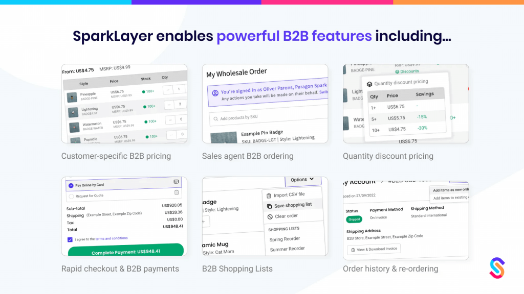 SparkLayer B2B & Wholesale stands out as a top choice in Shopify B2B apps