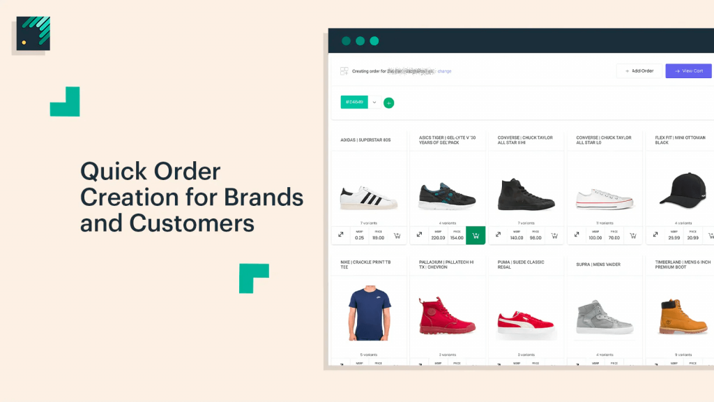 Wholster: Wholesale B2B - quick order creation for brands and customers