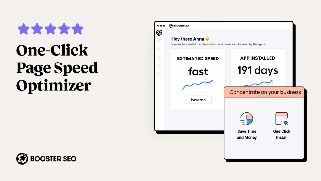 Booster is a one-click page speed optimizer for shopify 