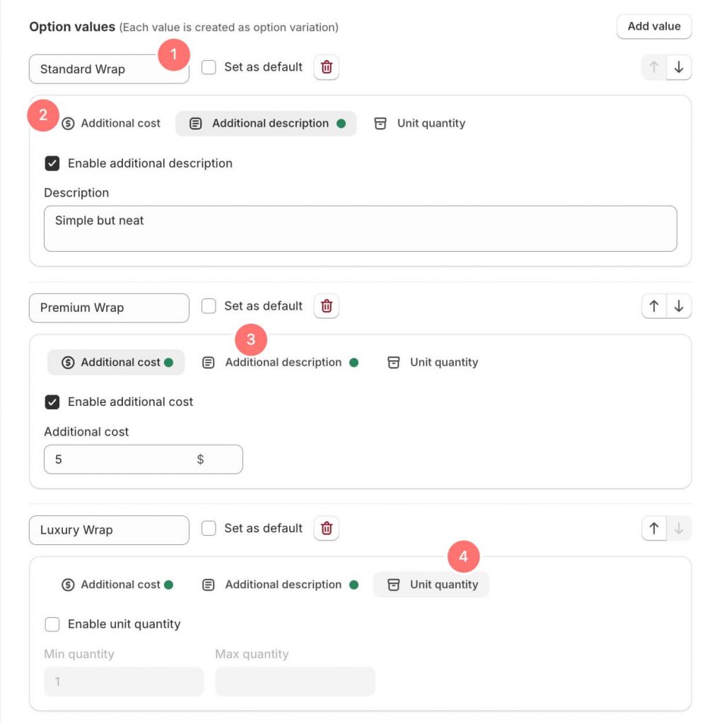 Set the value for Choice list option