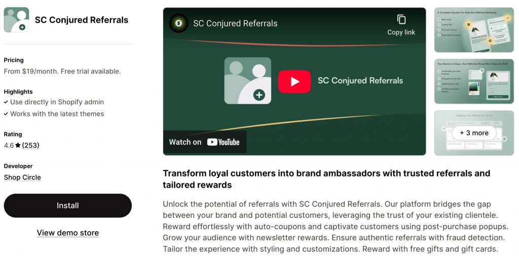 Conjured Referrals - Shopify Affiliate & Referral Marketing App