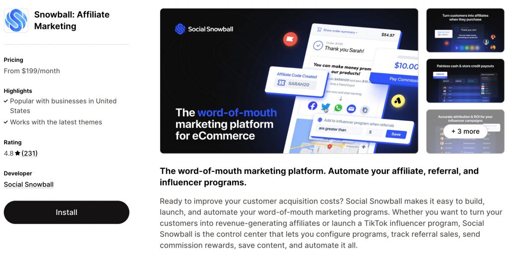 Snowball - Affiliate marketing