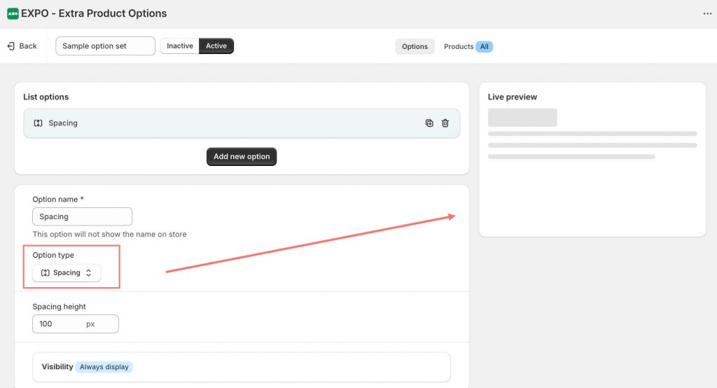 Settings of Spacing