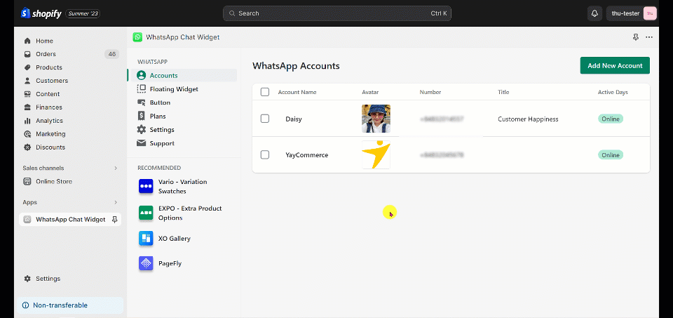 WhatsApp in PageFly