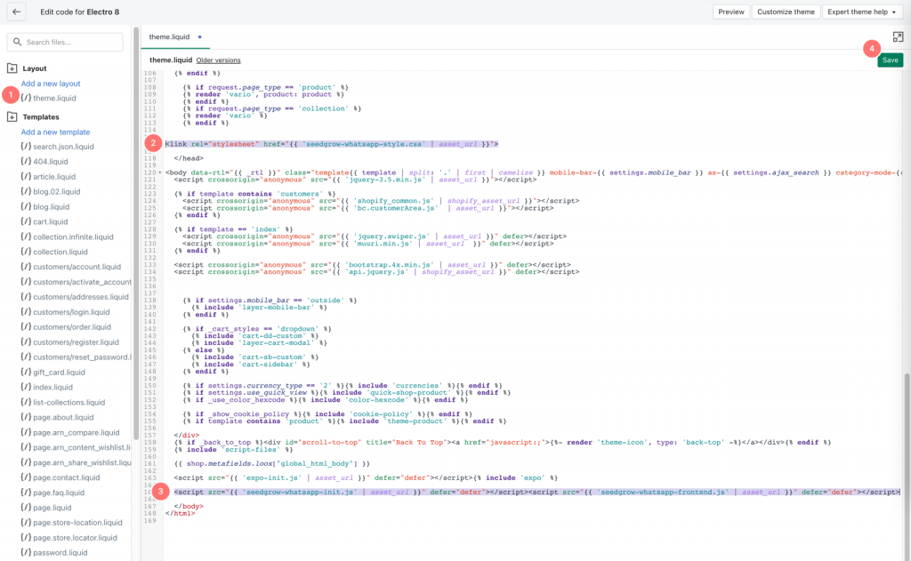 Delete the scripts by edit code