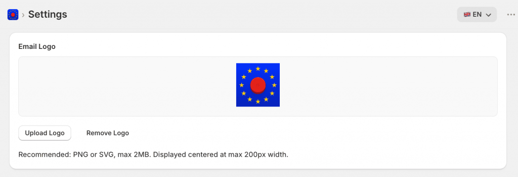 Add Logo for email in Widerruf app