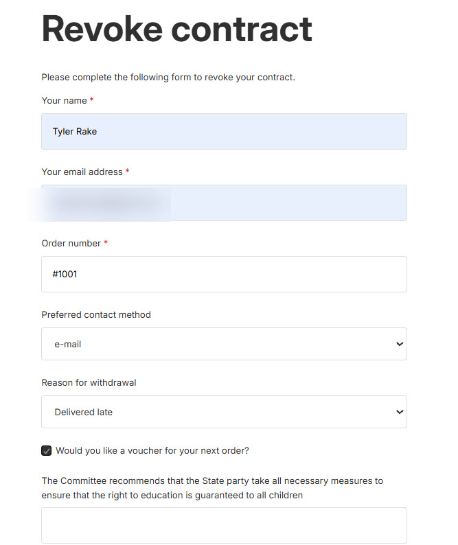 revoke contract form