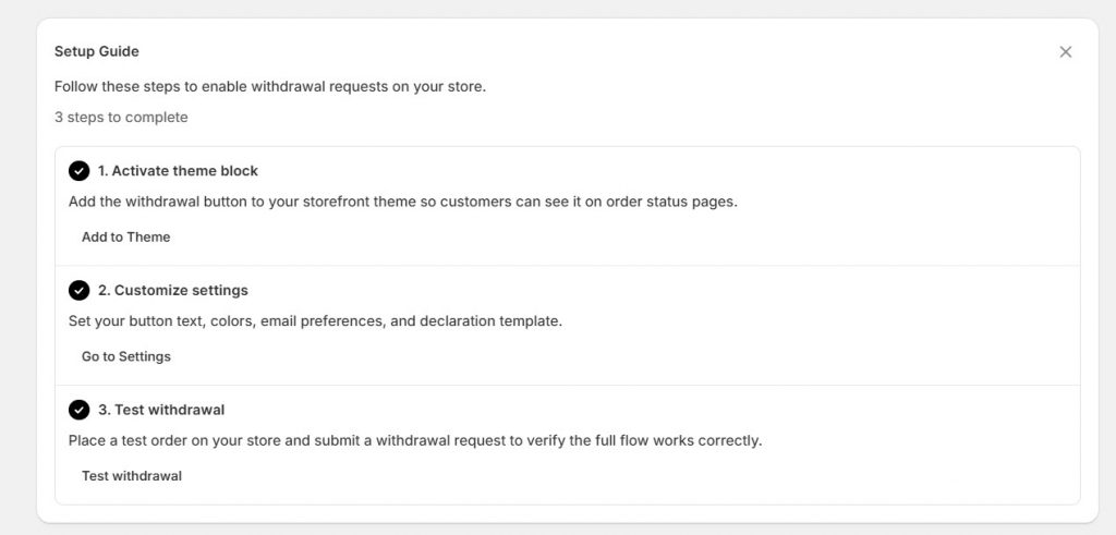 winderruf app configuration - Antispam Protection in Order Withdrawals