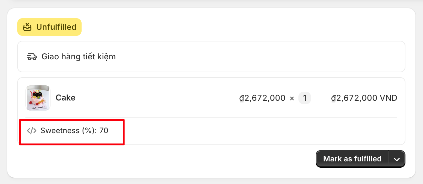 Admin order with option Range Slider