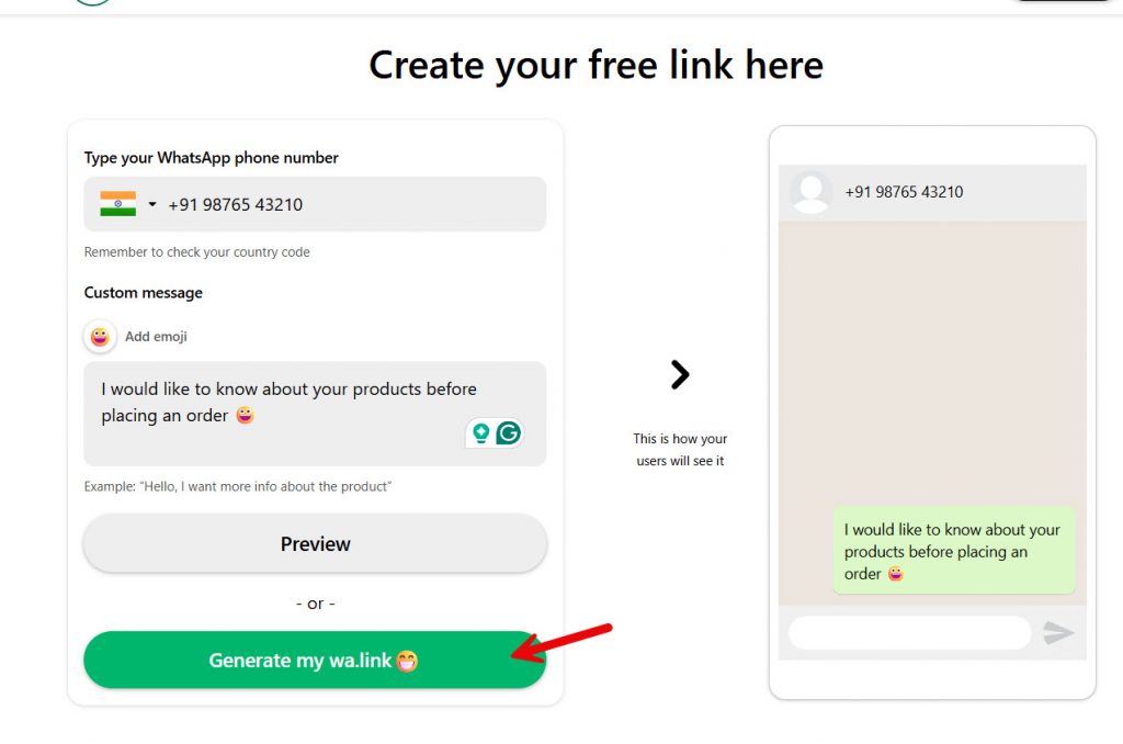 generate link