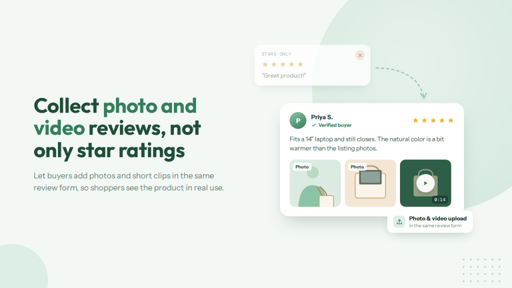 Collect Photo and Video Reviews, Not Only Star Ratings