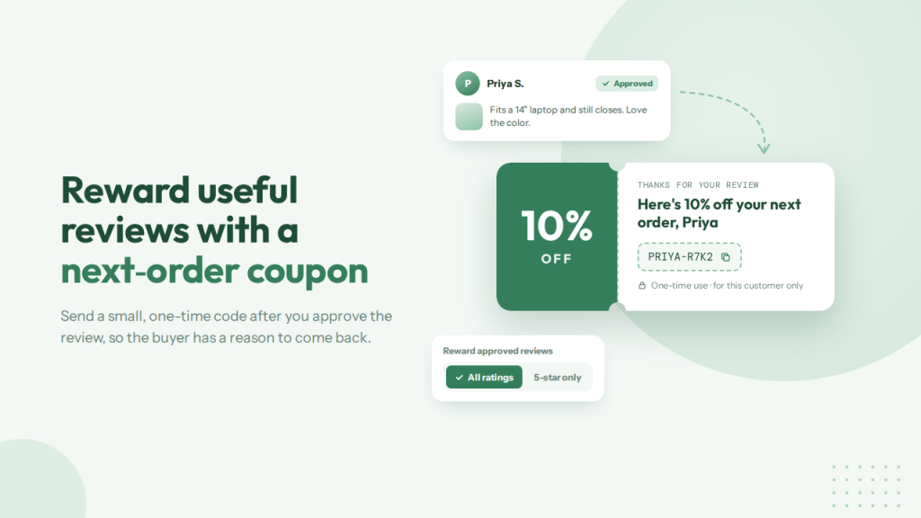 Reward Useful Reviews with a Next-Order Coupon