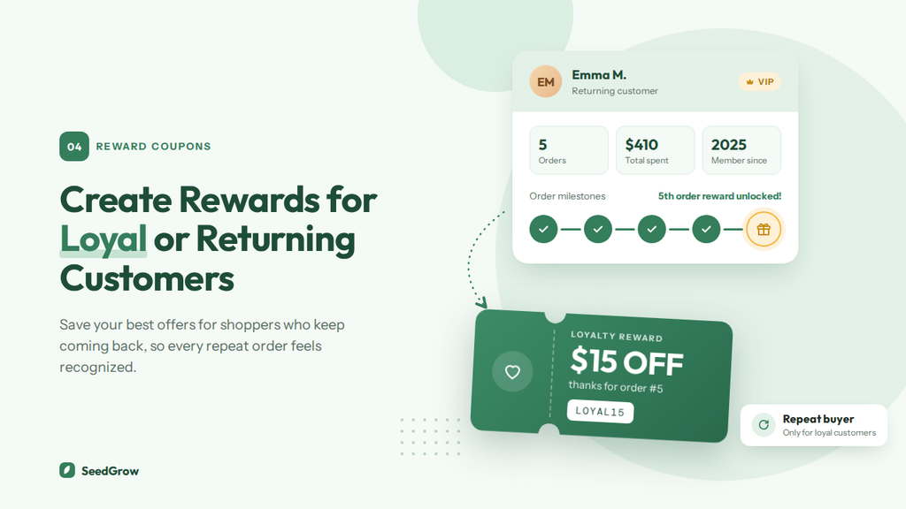 Rewards for Loyal or Returning Customers